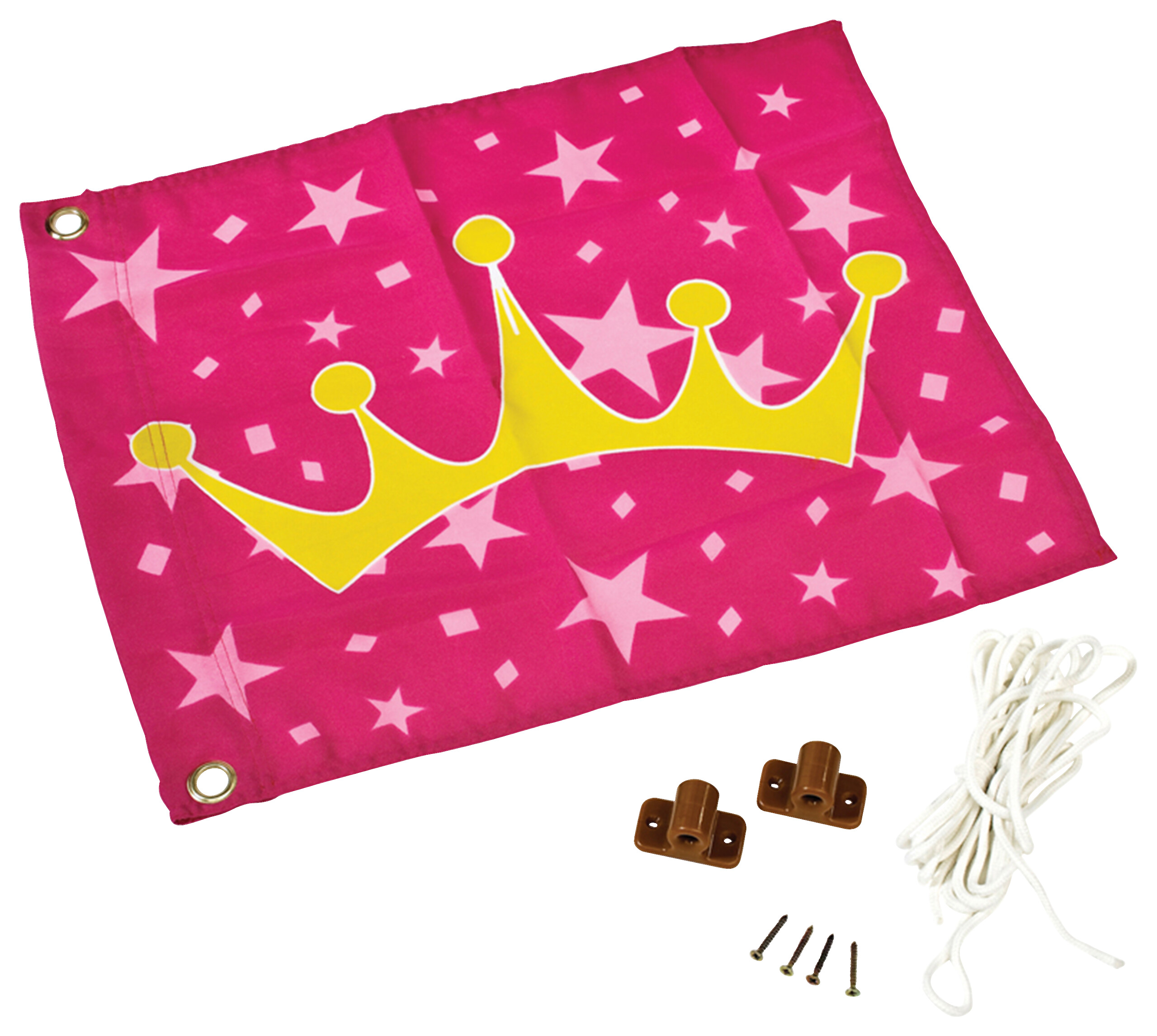 AXI Prinzessenfahne mit Hisssystem rosa B/L: ca. 55x45 cm