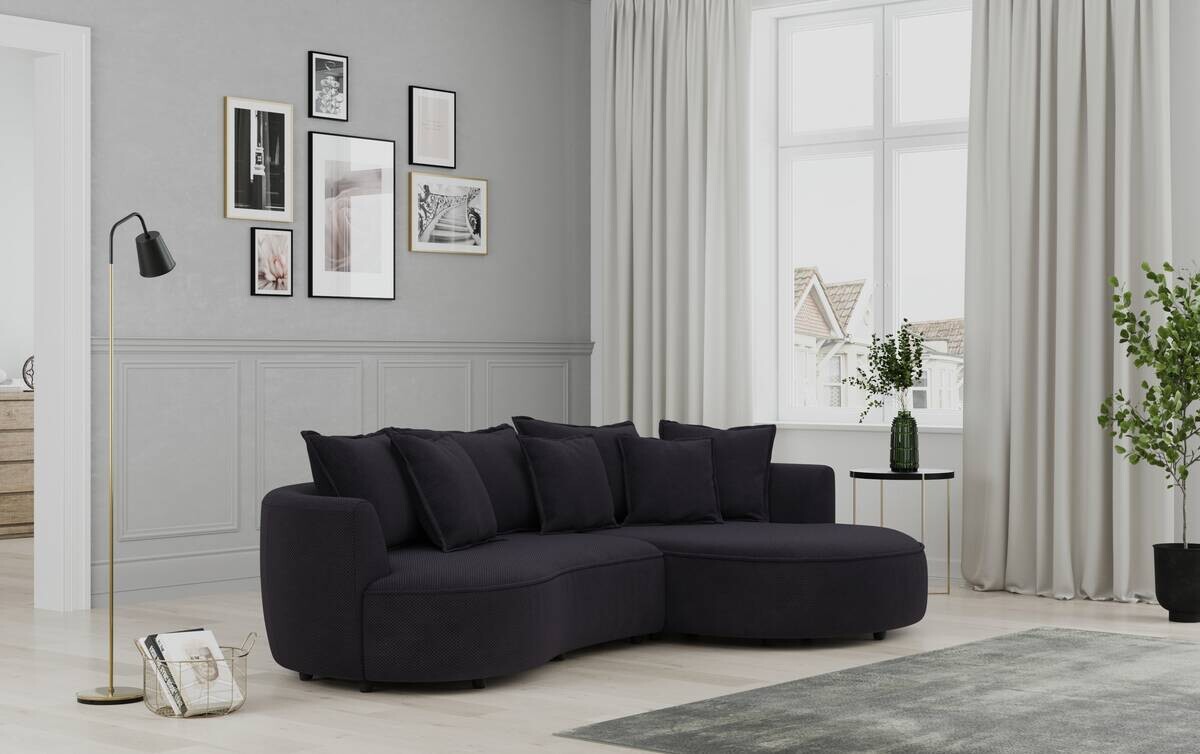 Ecksofa stone Microfaser B/H/T: ca. 287x66x168 cm