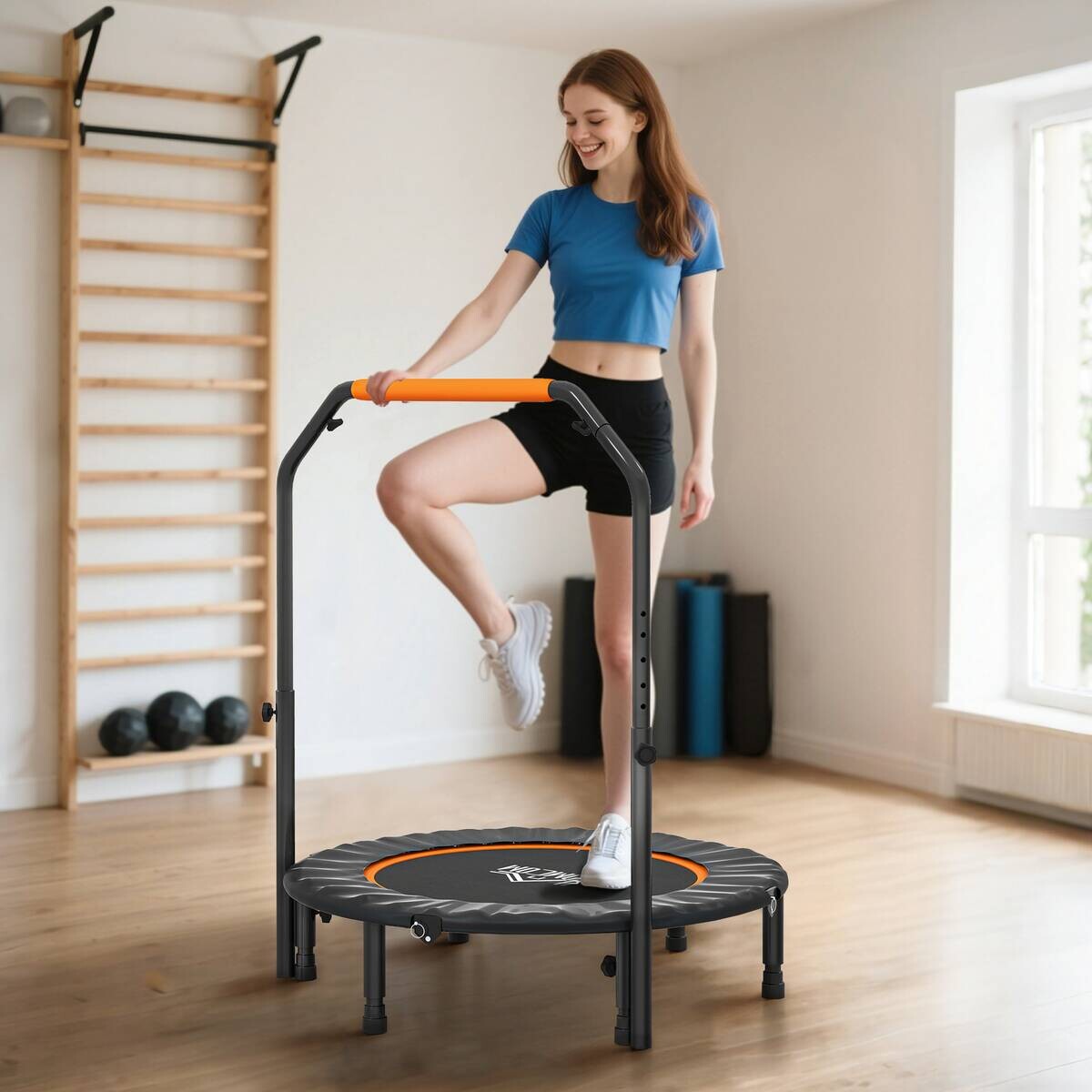 HOMCOM Fitness-Trampolin schwarz B/H/L: ca. 102x123x102 cm
