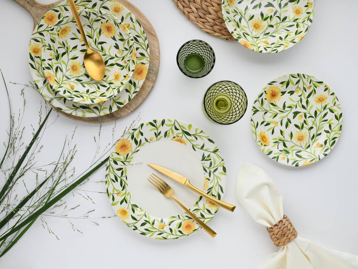 CreaTable Tafelservice Amarilla gelb Steingut 12 tlg.