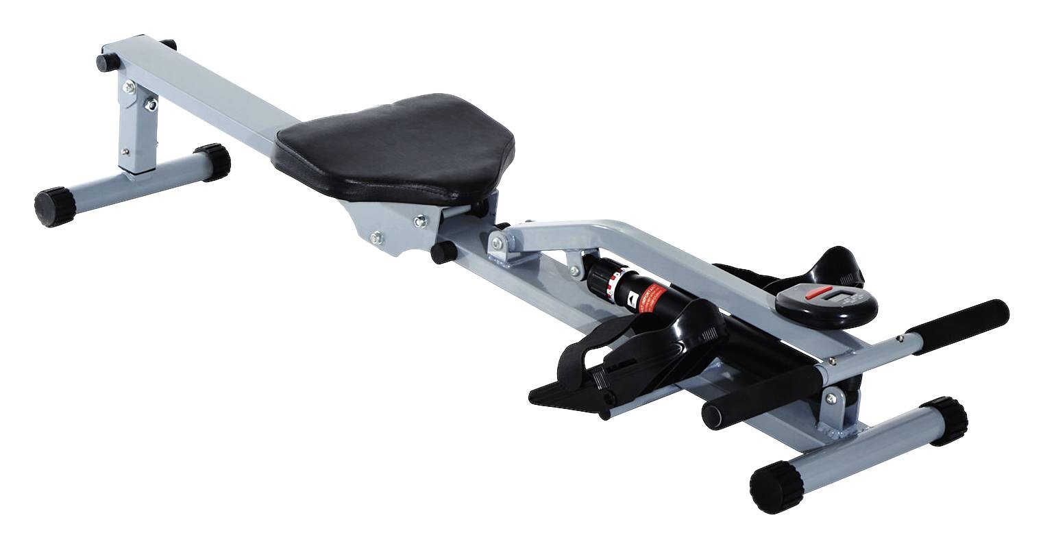 HOMCOM Ruderzugmaschine grauschwarz Stahl B/H/L: ca. 67,5x67x130 cm