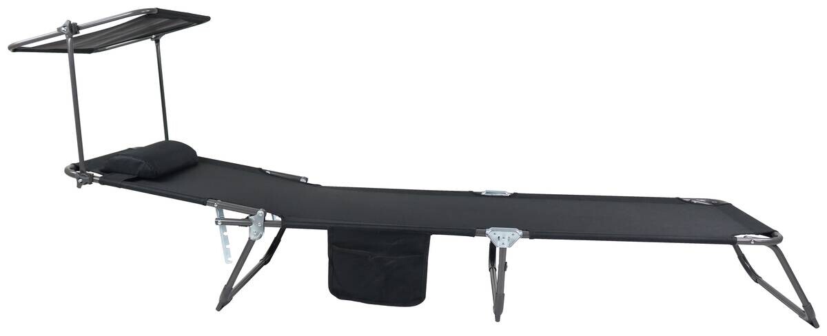 VCM Sonnenliege Bindox schwarz Textilene B/H/L: ca. 55x24x185 cm