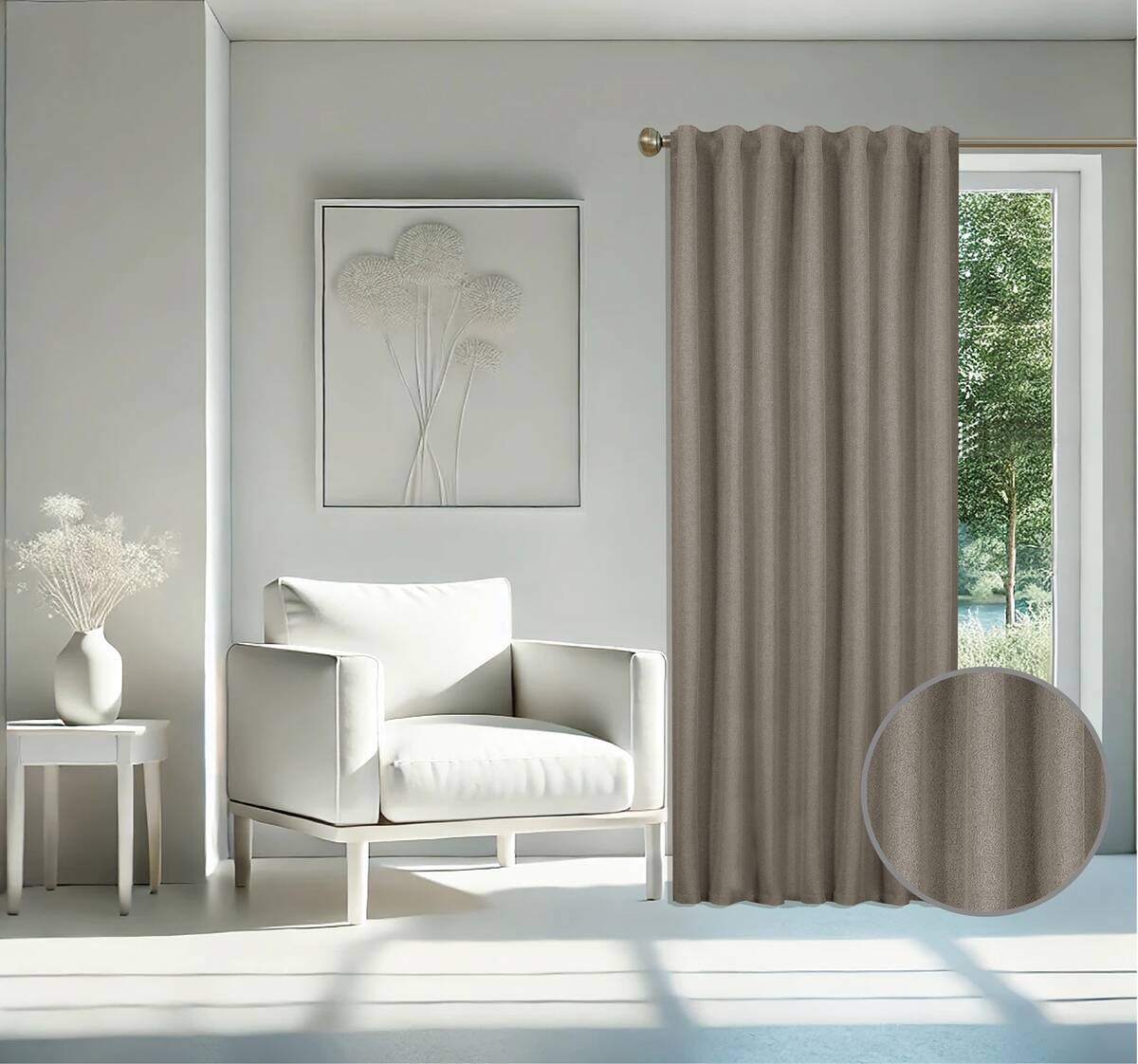 home Topline Verdunklungsvorhang Noah taupe B/L: ca. 135x245 cm