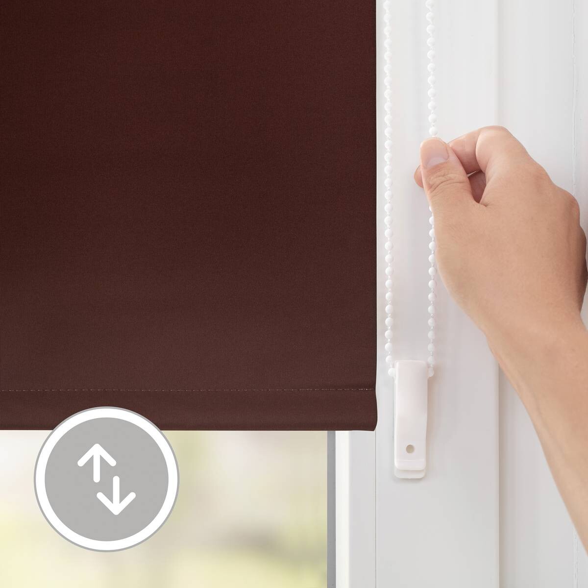 LICHTBLICK Thermo Klebe-/Klemmrollo Verdunklungsqualität braun B/L: ca. 85x150 cm