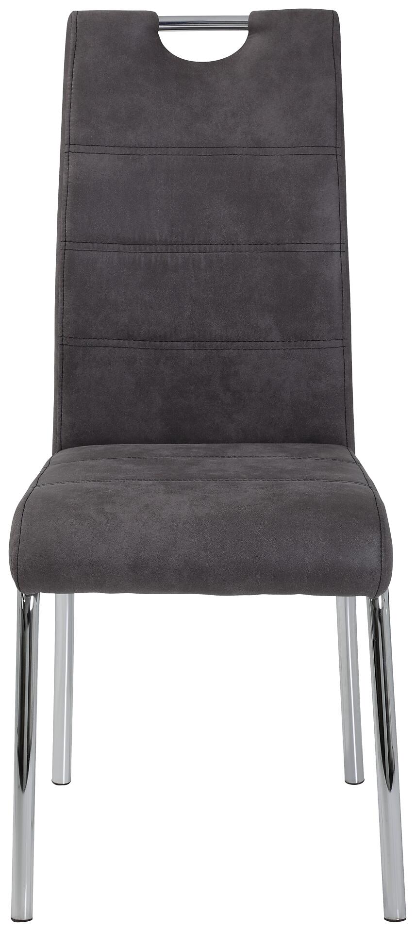 Stuhl Susi 2er Set anthrazit Vintage Microfaser B/H/T: ca. 44x98x61 cm