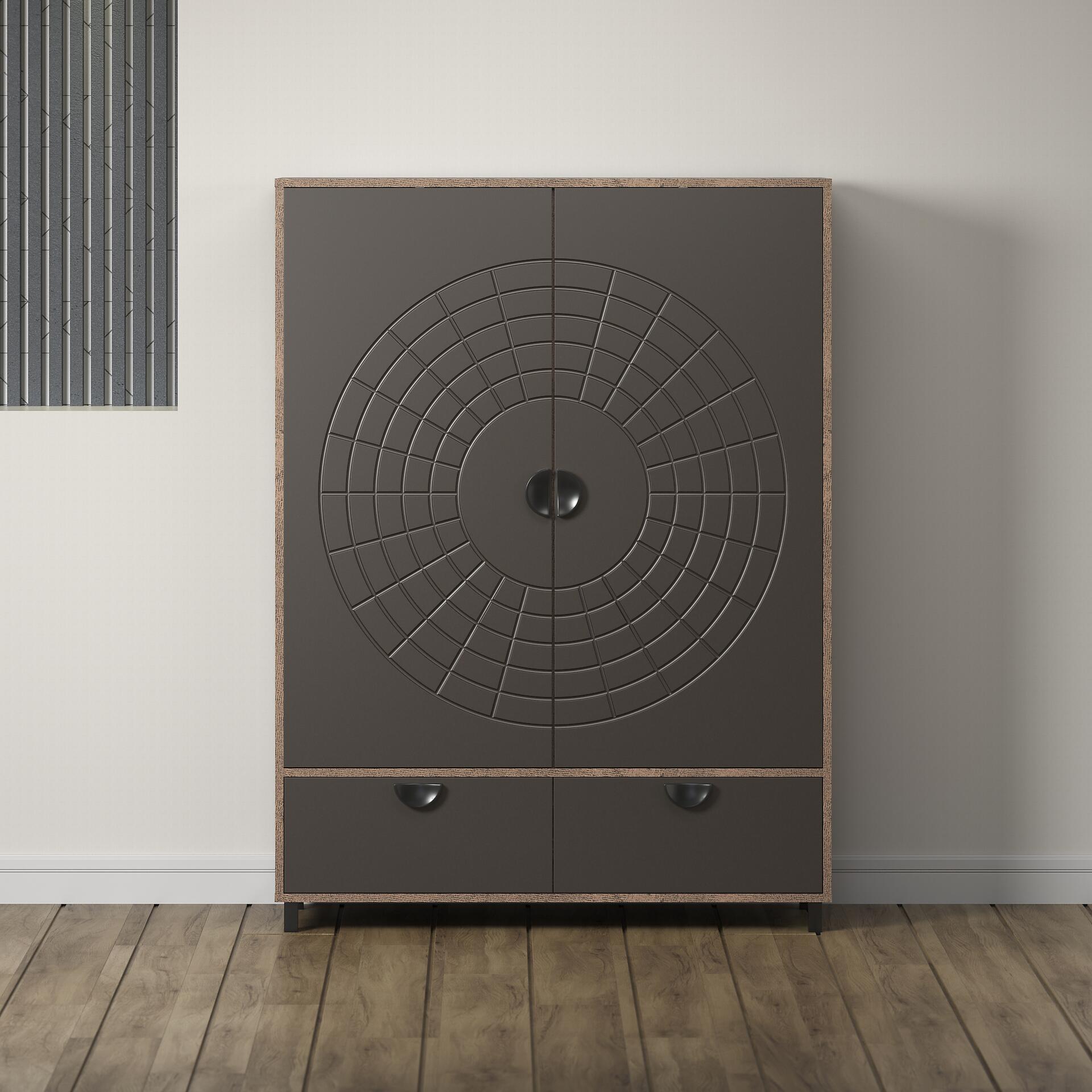 Highboard Fusion Eiche dunkel Nachbildung bronze Optik B/H/T: ca. 120x163x42 cm Highboard Fusion Eiche dunkel Nachbildung bronze Optik B/H/T: ca. 120x163x42 cm