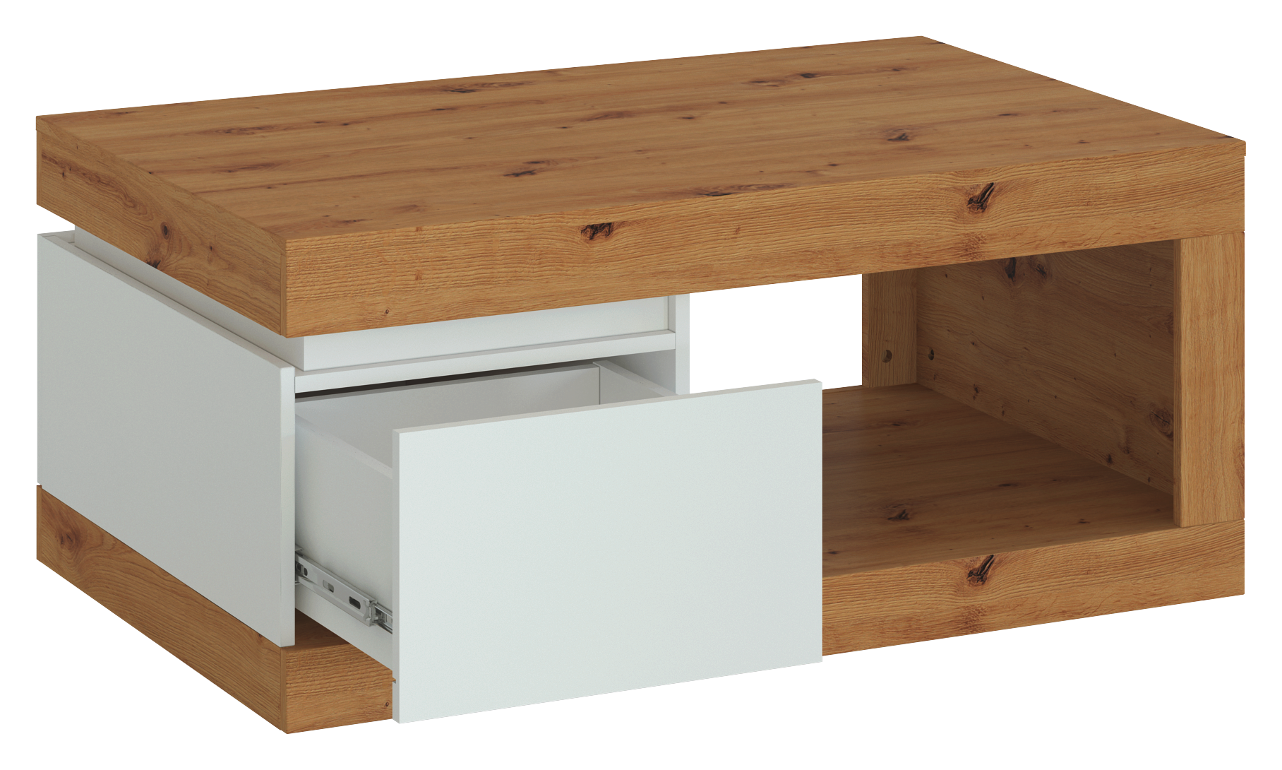 Couchtisch Luci Eiche Artisan Alpinweiß B/H/T: ca. 110x50x70 cm