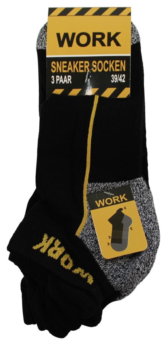 Herren-Socken schwarz 3 Packstücke Größe 39-42