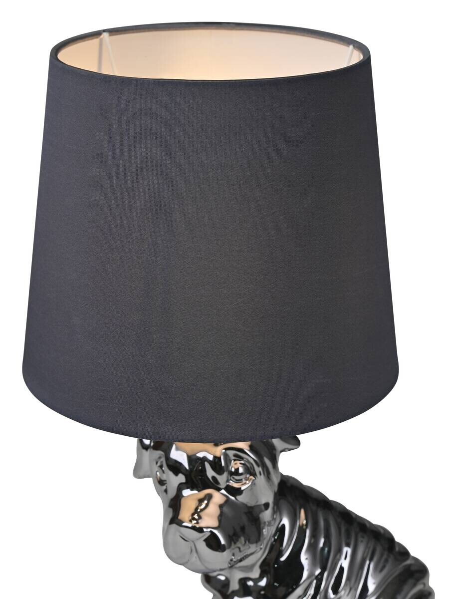 POCOline Keramik_Tischleuchte Agnes silber grau Keramik B/H/L: ca. 21x39x21 cm E14 1 Brennstellen