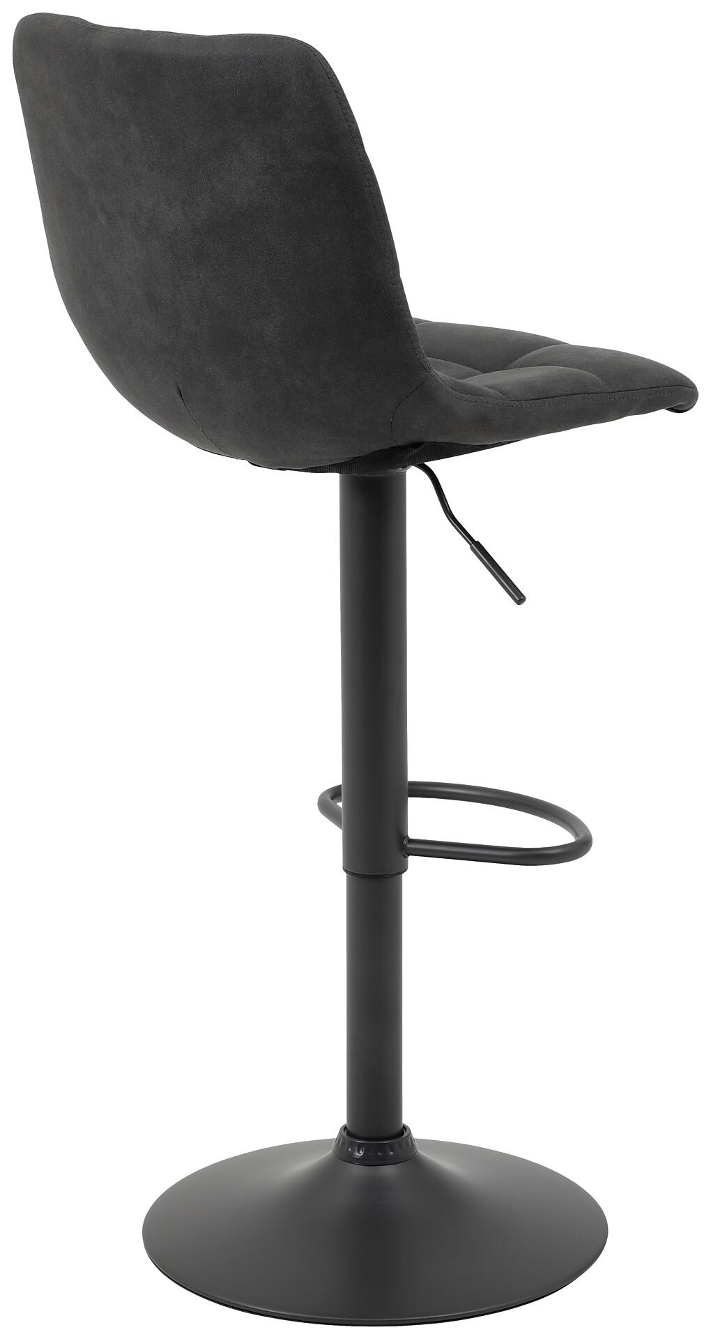 Barhocker Yvonne 2er Set anthrazit Vintage Microfaser B/H/T: ca. 43x113x44 cm