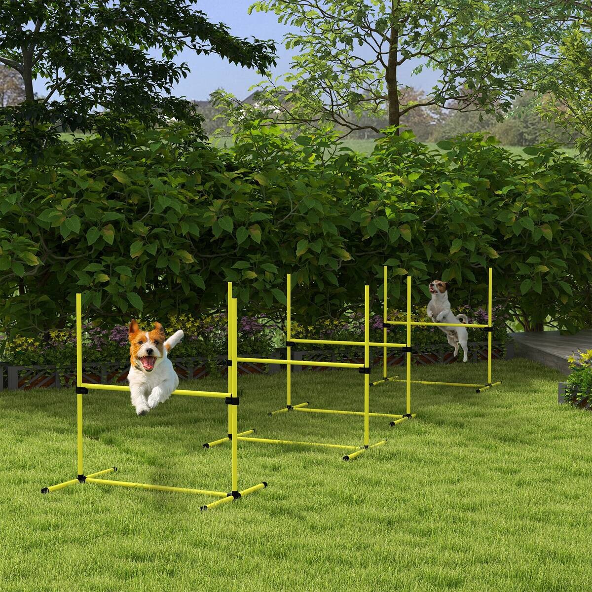 PawHut Hunde-Agility-Set gelb Kunststoff B/H/L: ca. 65x94x99 cm