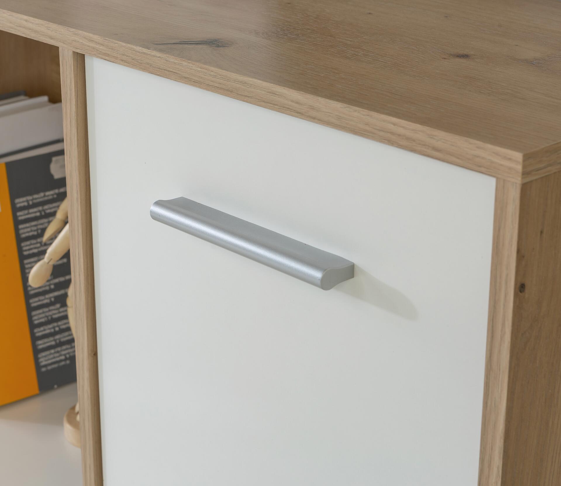 Schreibtisch  weiß Eiche Artisan Nachbildung B/H/T: ca. 158x116x66 cm