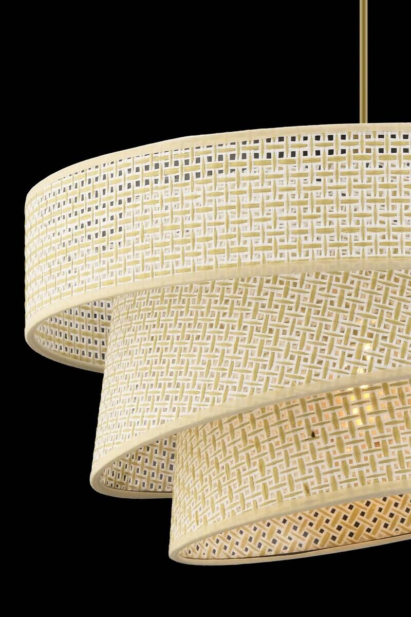 Opviq Pendelleuchte Couper creme Baumwolle Metall B/H/L: ca. 40x72x40 cm E27 1 Brennstellen