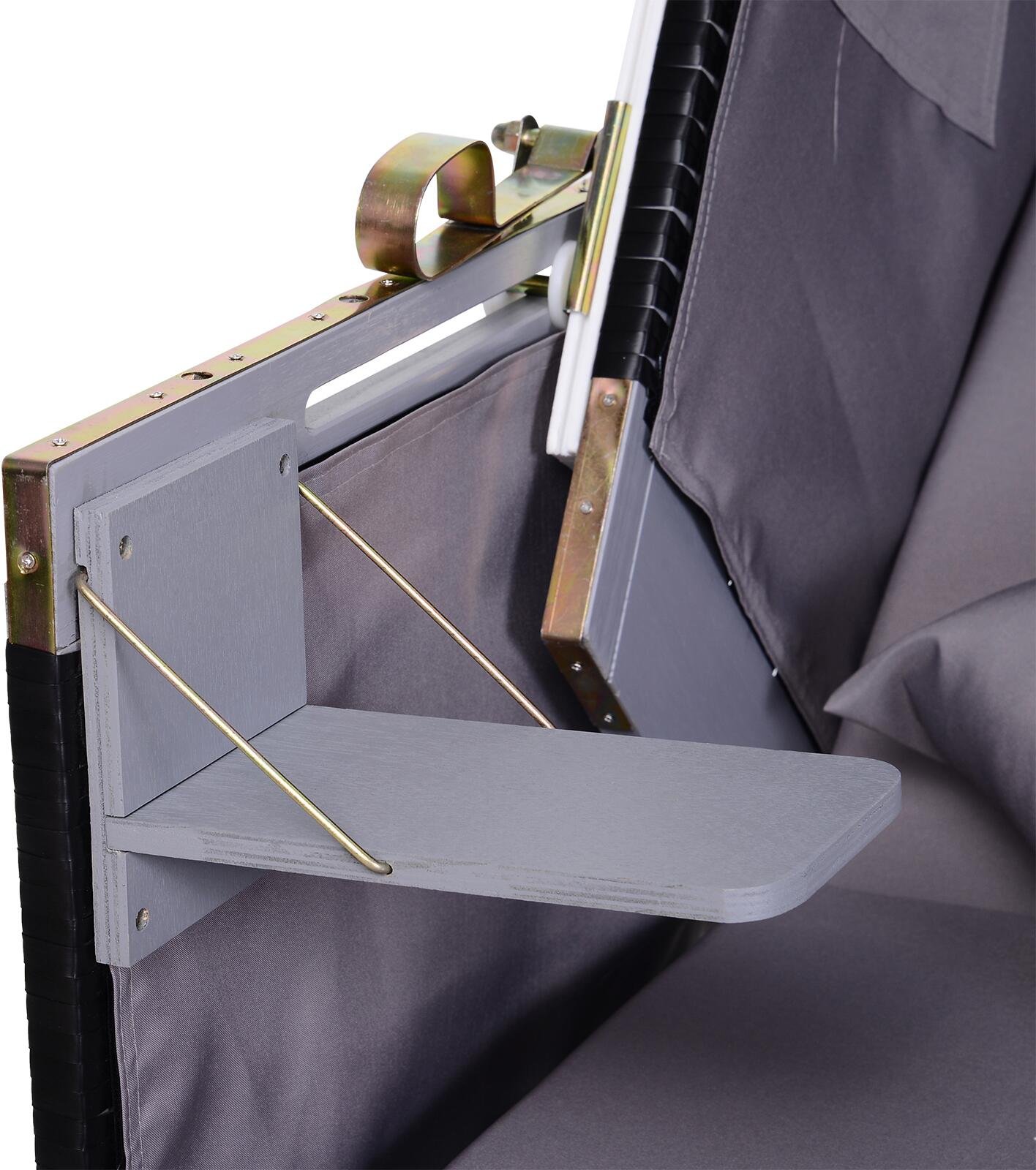 Outsunny Strandkorb grau Metall B/H/T: ca. 118x150x79 cm