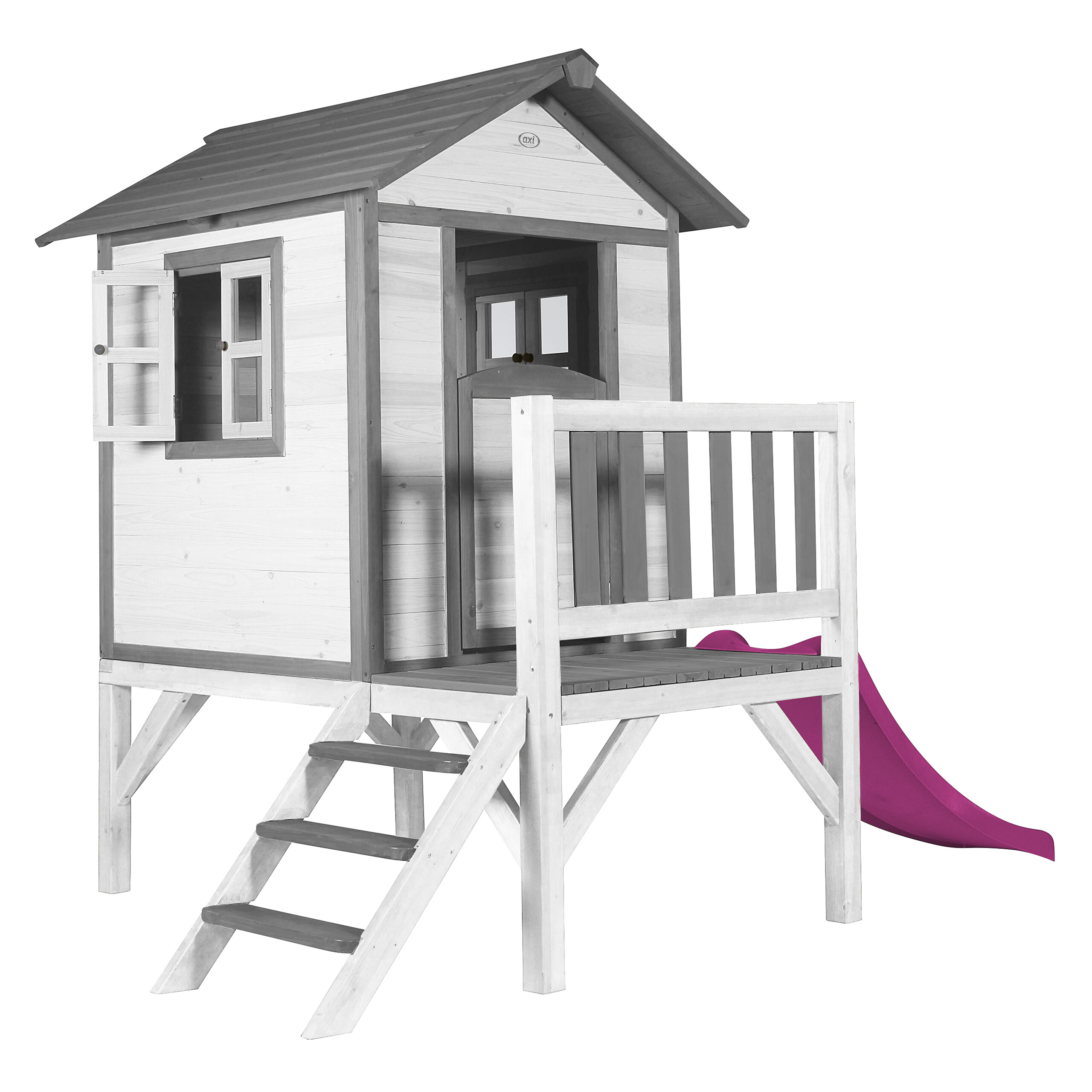 AXI Spielhaus Lodge XL grau B/H/T: ca. 240x189x167 cm