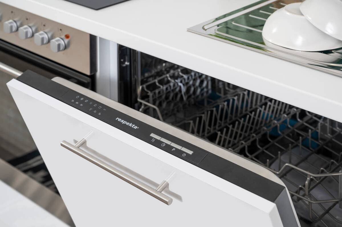 Respekta Küchenblock Amanda weiß Hochglanz B/H/T: ca. 310x200x60 cm