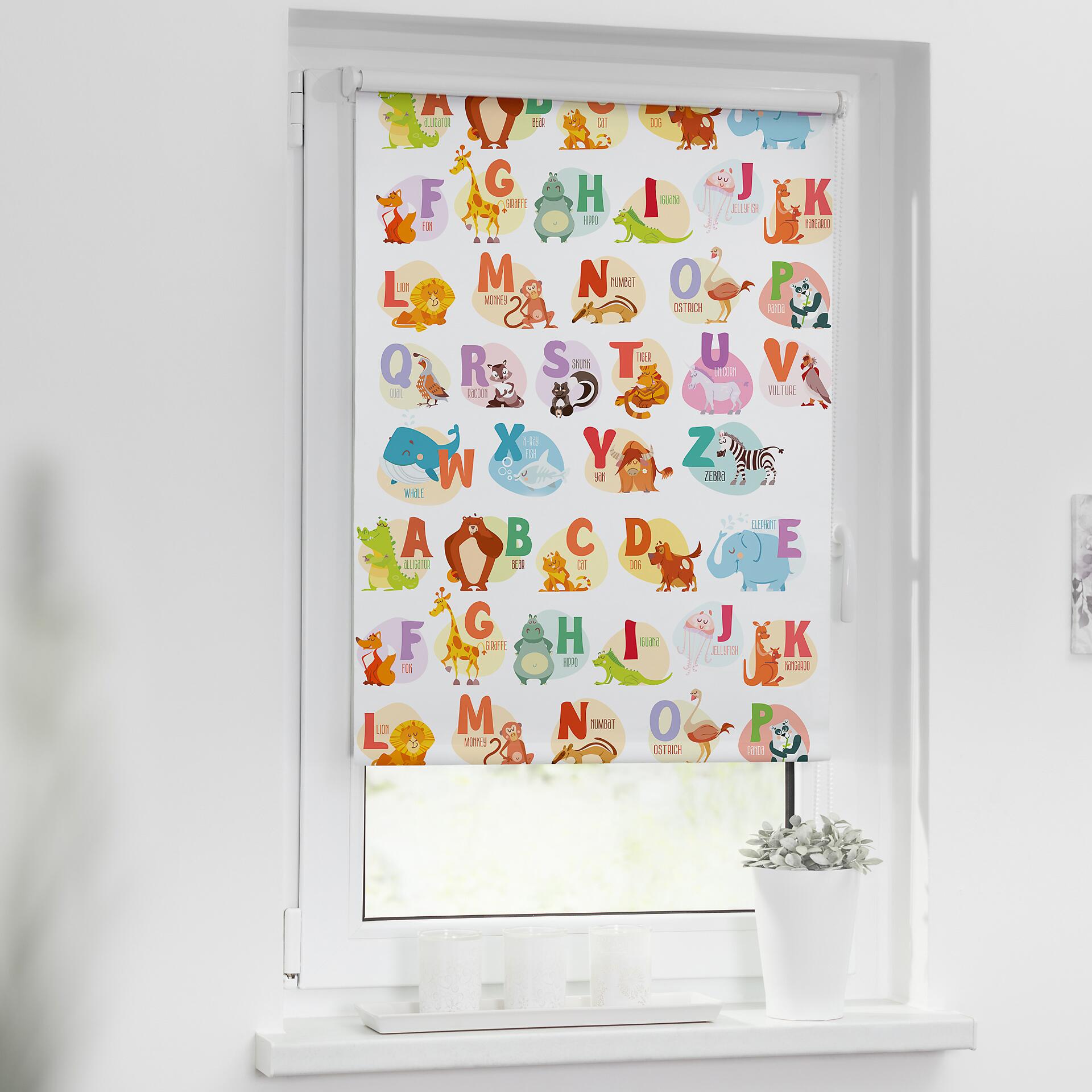 LICHTBLICK Verdunkelungsrollo ABC Tafel bunt B/L: ca. 120x150 cm