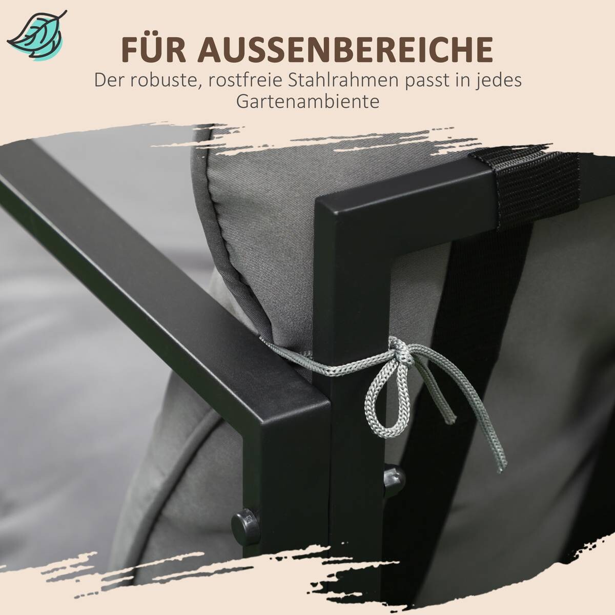 Outsunny Gartensitzgruppe schwarz Polyester B/H/L: ca. 70x67x114 cm