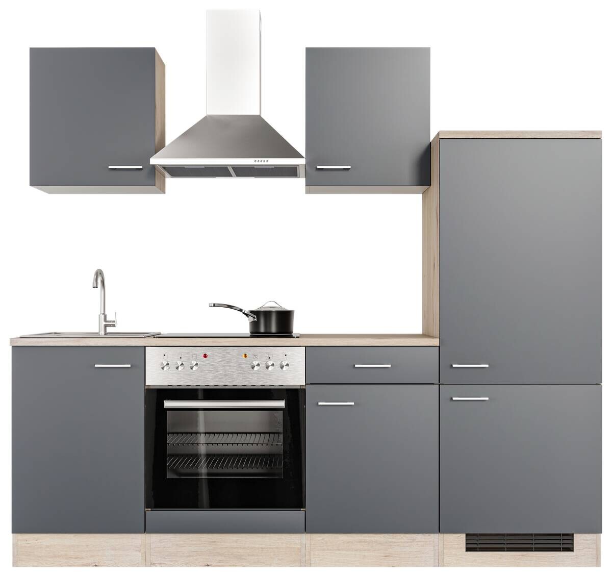 Flex-Well Küchenblock Morena Basalt matt B/H/T: ca. 220x200x60 cm