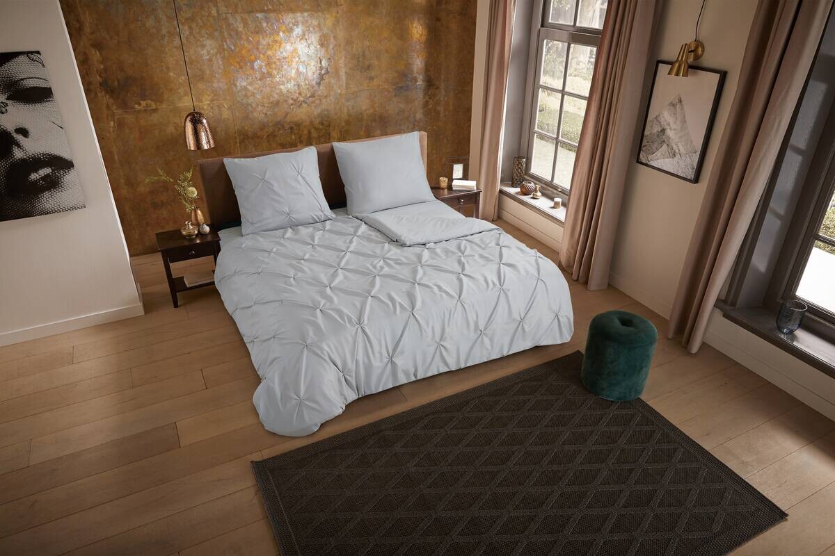 Microfaser Bettwäsche Elegance silber Polyester B/L: ca. 135x200 cm