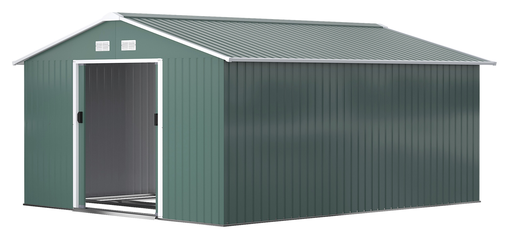 Outsunny Gerätehaus dunkelgrün B/H/L: ca. 386x200x340 cm