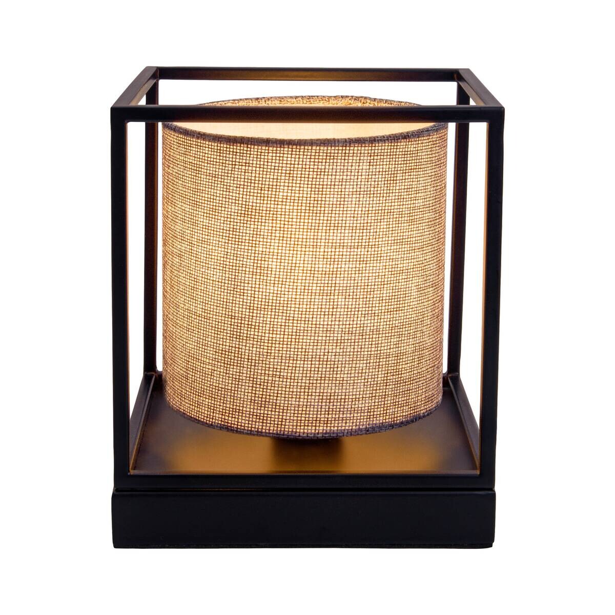 Näve Leuchten Tischleuchte 3190516 grau Metall Textil B/H/T: ca. 15x17x15 cm E14 1 Brennstellen