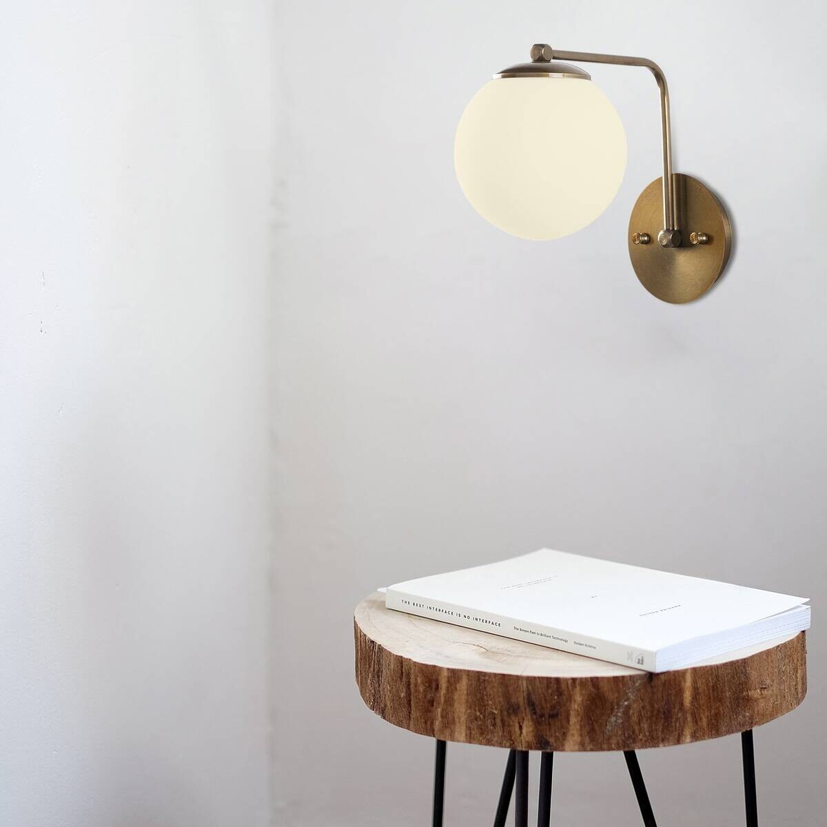 Opviq Wandleuchte Daisy gold Metall Glas B/H/T/L: ca. 26x22x26x15 cm E27 1 Brennstellen