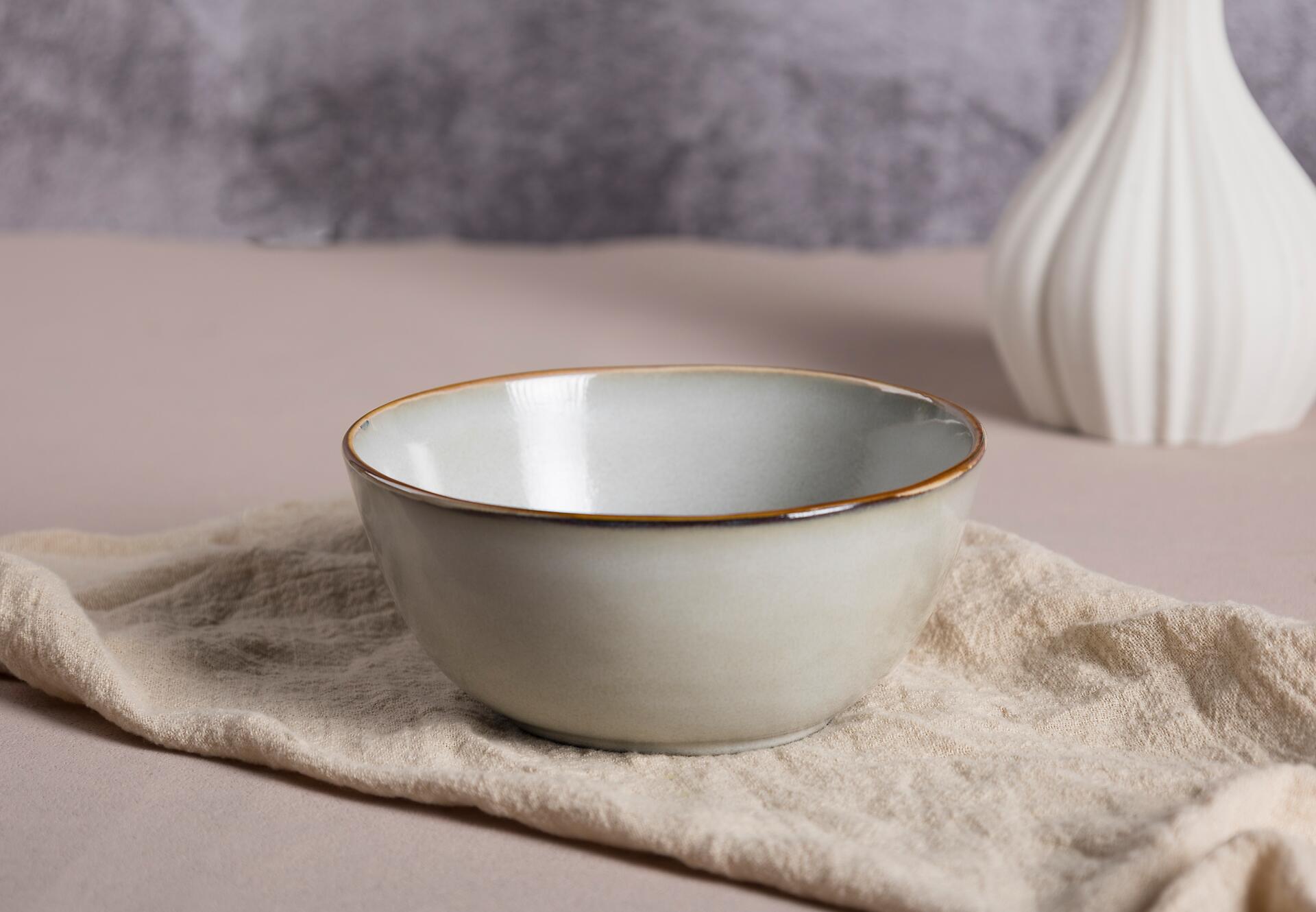 Schale beige Steinzeug D: ca. 15,2 cm