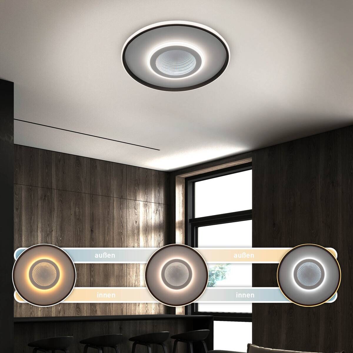 Näve Leuchten Deckenleuchte 1408277 Redona weiß Kunststoff Metall H/D: ca. 6x50 cm null 3 Brennstellen