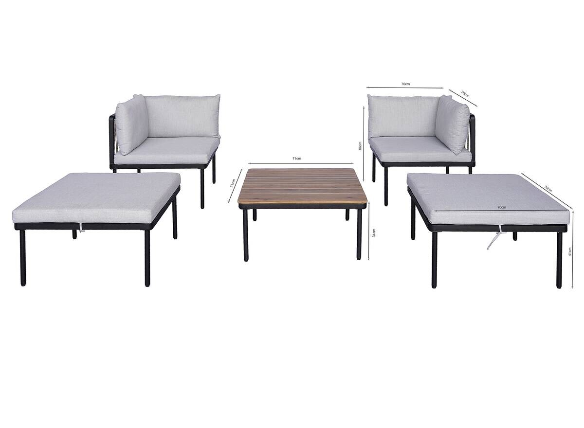 POCOline Gartensitzgruppe grau Akazie