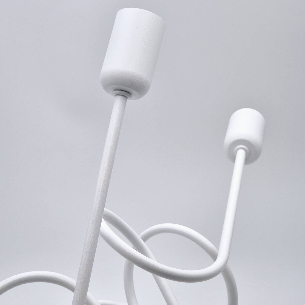 Lamkur Kronleuchter weiß Stahl B/H/L: ca. 39x54x54 cm E27 5 Brennstellen