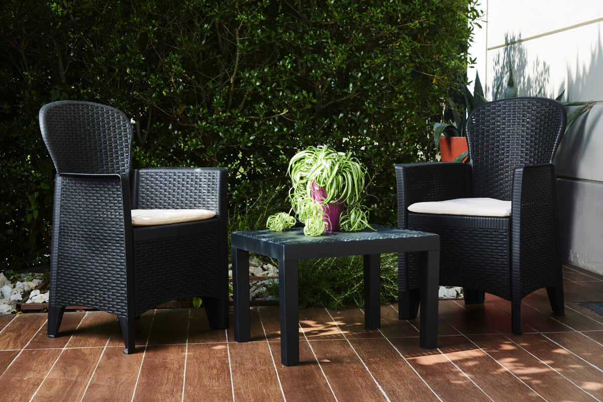 ProGarden Balkonset Akita anthrazit Kunststoff