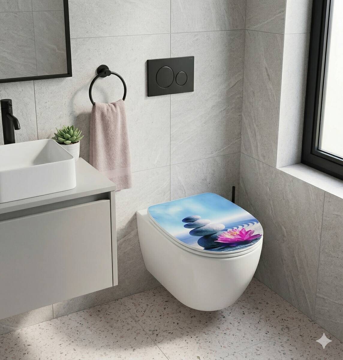 POCOline WC-Sitz Lotus blau Thermoplast