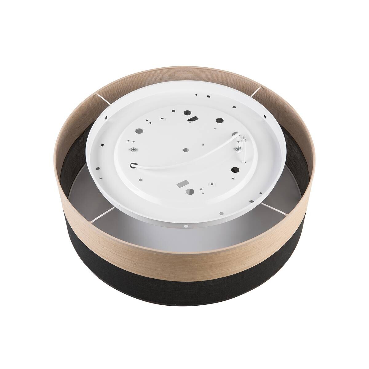 Lamkur Deckenleuchte Eiche schwarz Holz PVC B/H/L: ca. 45x15x45 cm E27 2 Brennstellen