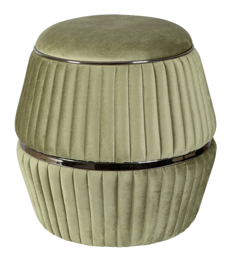 360 Living Hocker Doric 200 grün Graphit H/D: ca. 53x51,5 cm