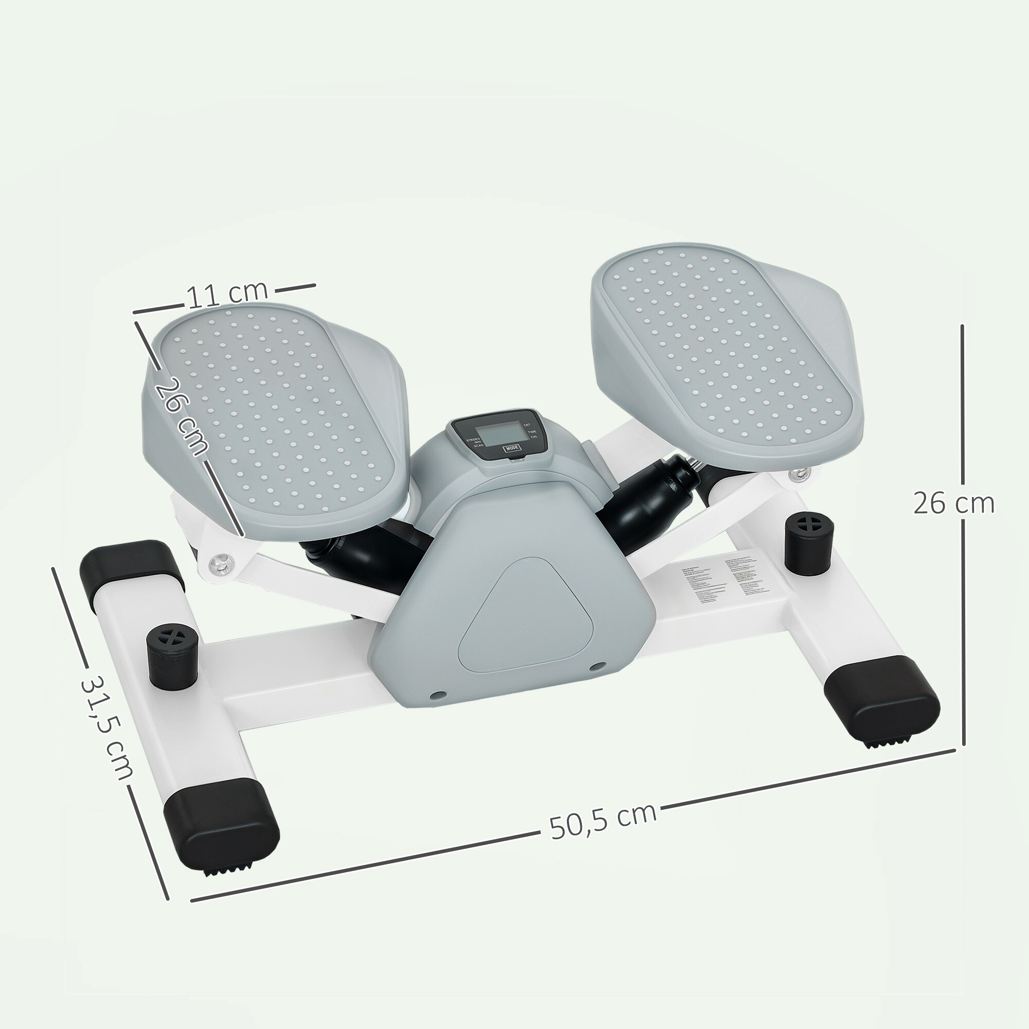 SPORTNOW Mini Stepper grau Kunststoff B/H/L: ca. 31,5x26x50,5 cm