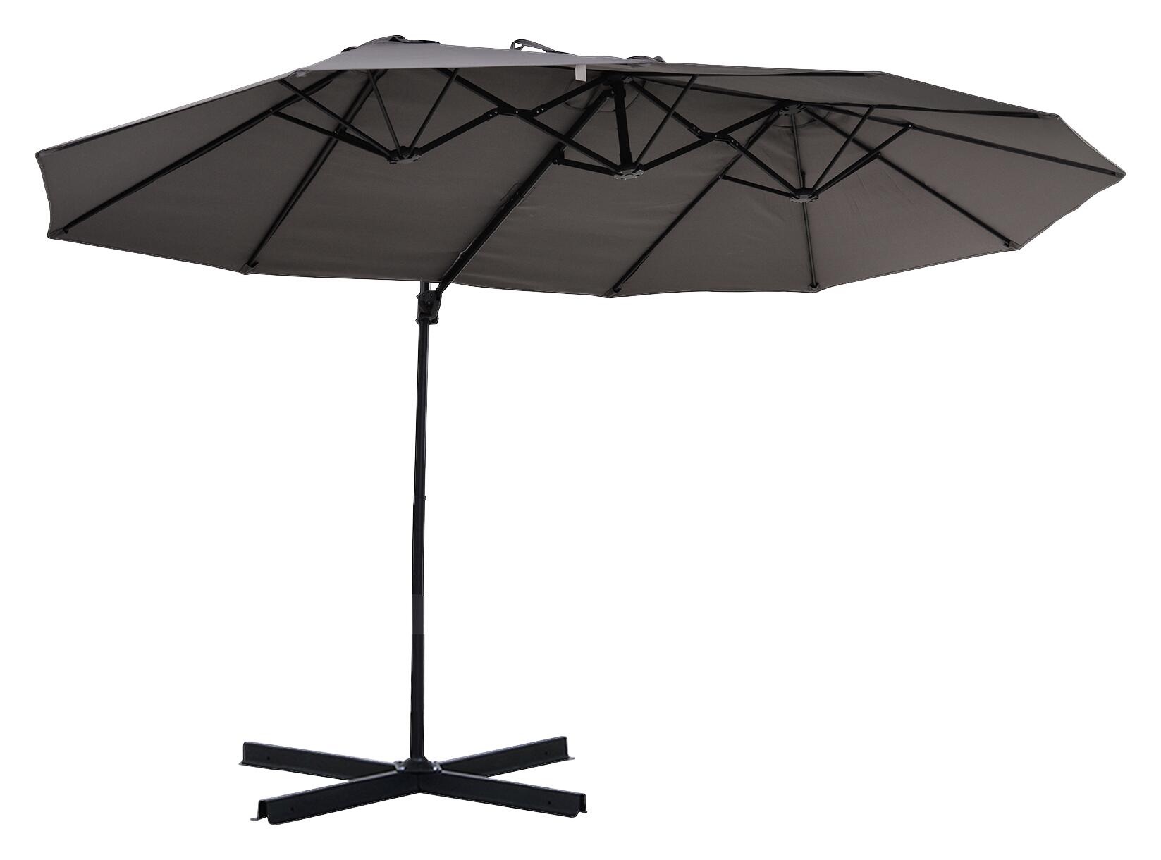 Outsunny Doppelschirm dunkelgrau Metall B/H/L: ca. 270x250x460 cm