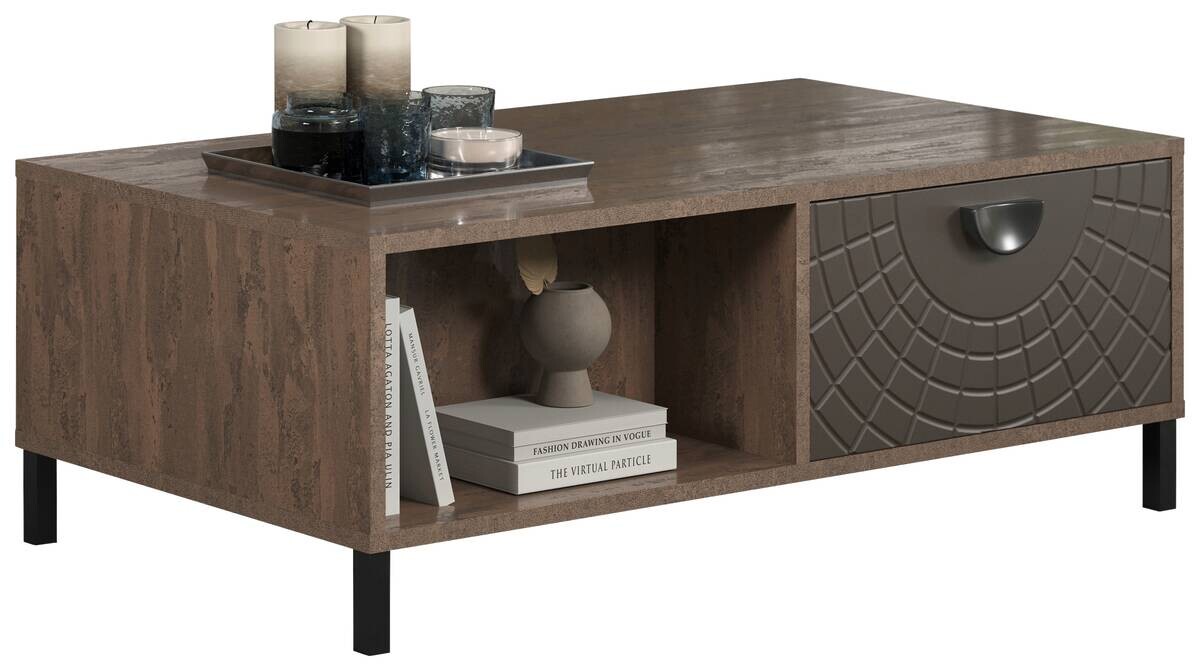 Couchtisch Fusion Eiche dunkel Nachbildung bronze Optik B/H/T: ca. 110x37x60 cm