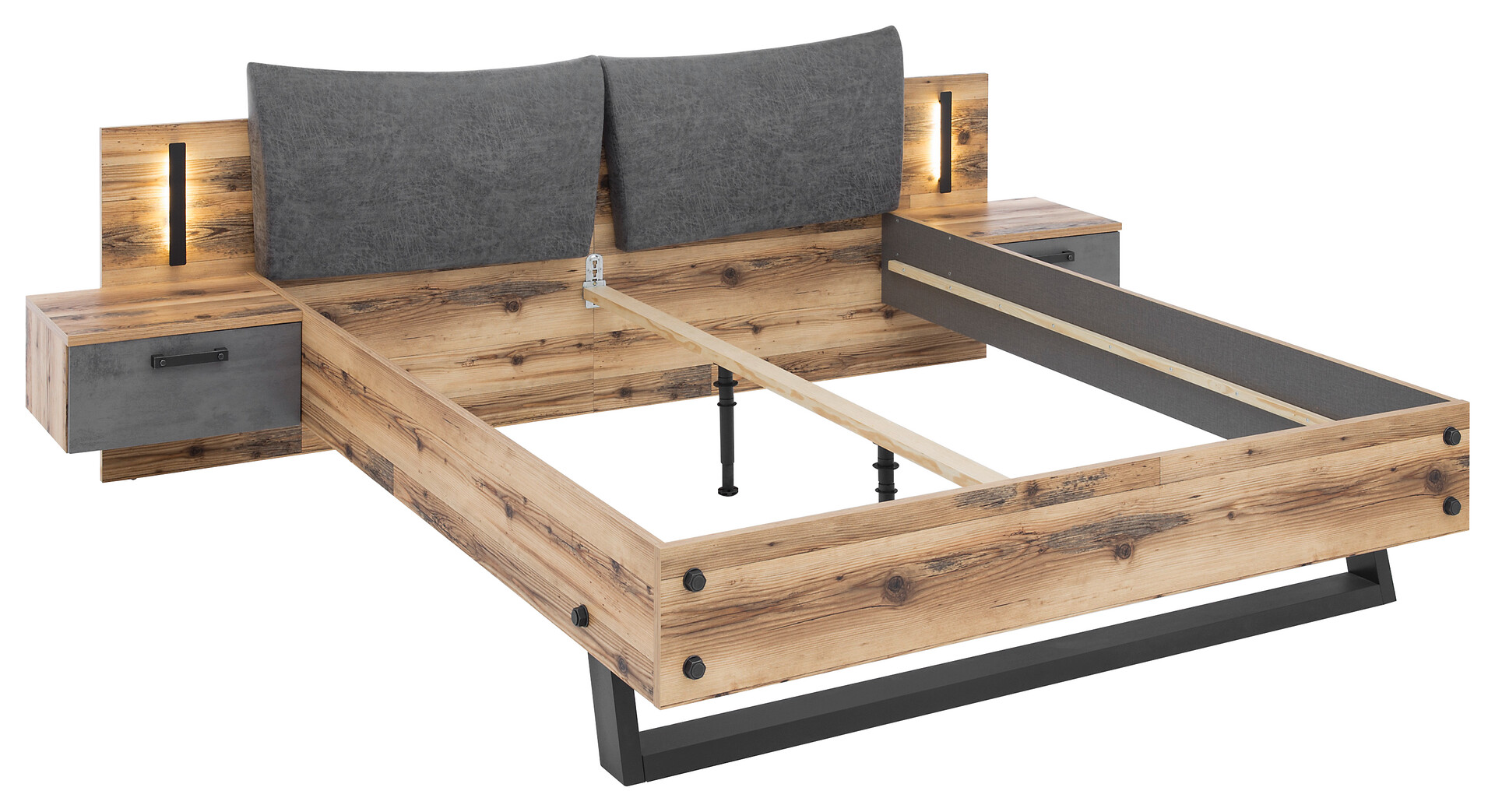 Bettanlage Dover Alpin Lodge Nachbildung Betonoxid Optik B/H/T: ca. 289,4x96,3x215,5 cm