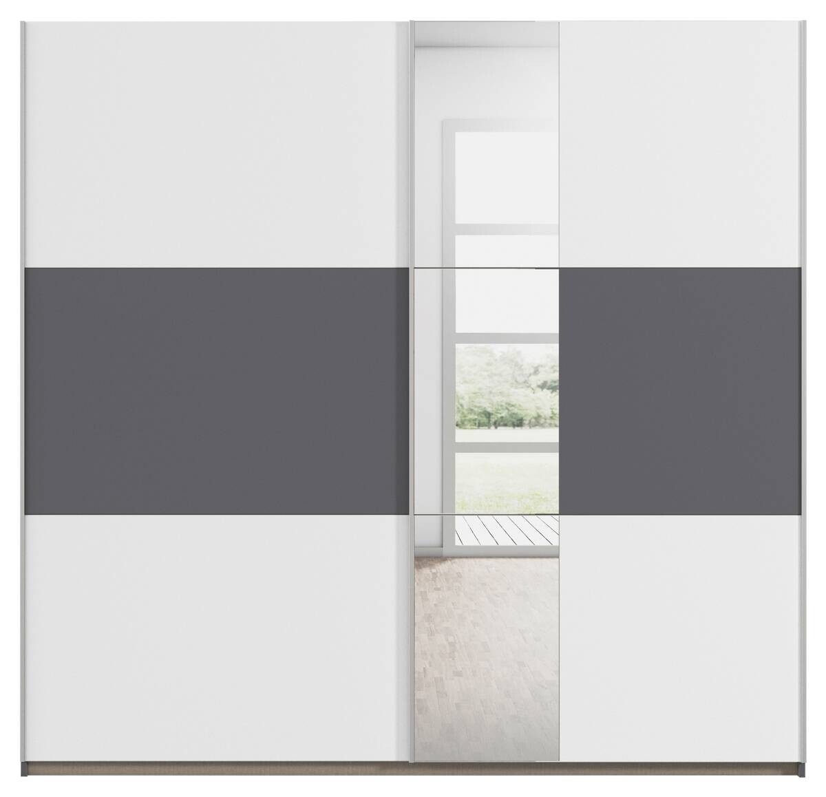 Kleiderschrank Oslo Alpinweiß grau B/H/T: ca. 218x210x59 cm