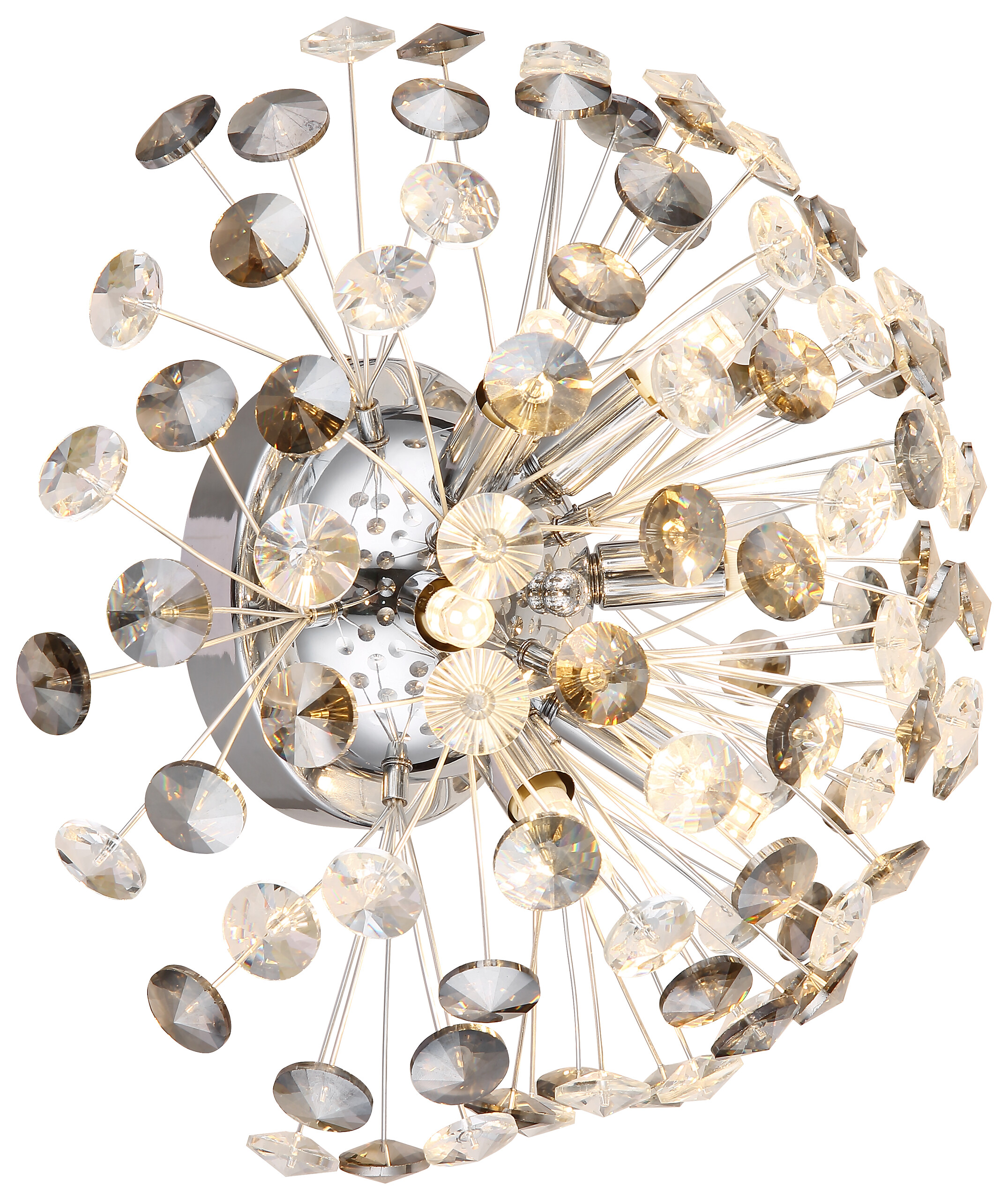 GLOBO LED-Wandleuchte Rauch Chrom Metall D: ca. 40 cm G9 6 Brennstellen