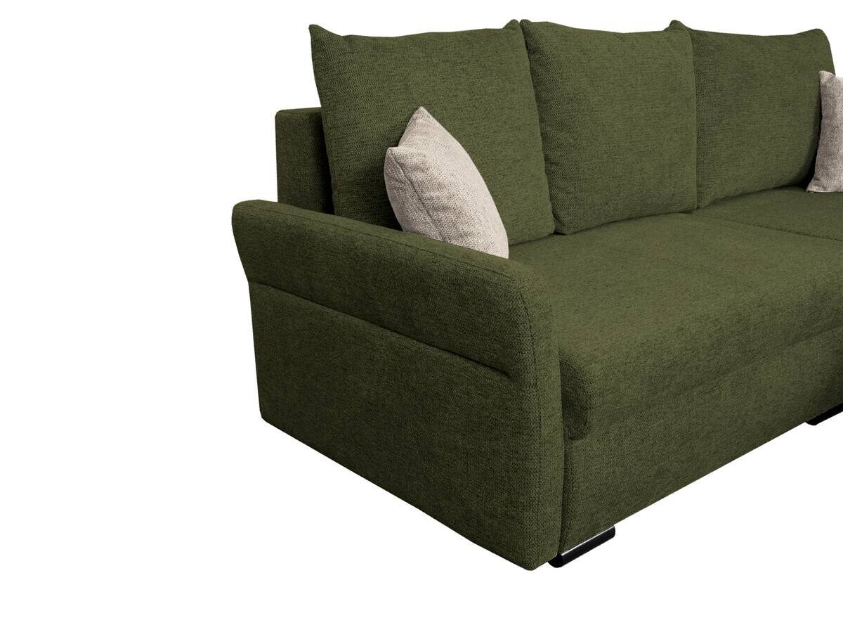 Ecksofa mit Bettfunktion und Bettkasten grün Webstoff B/H/T: ca. 218x90x168 cm