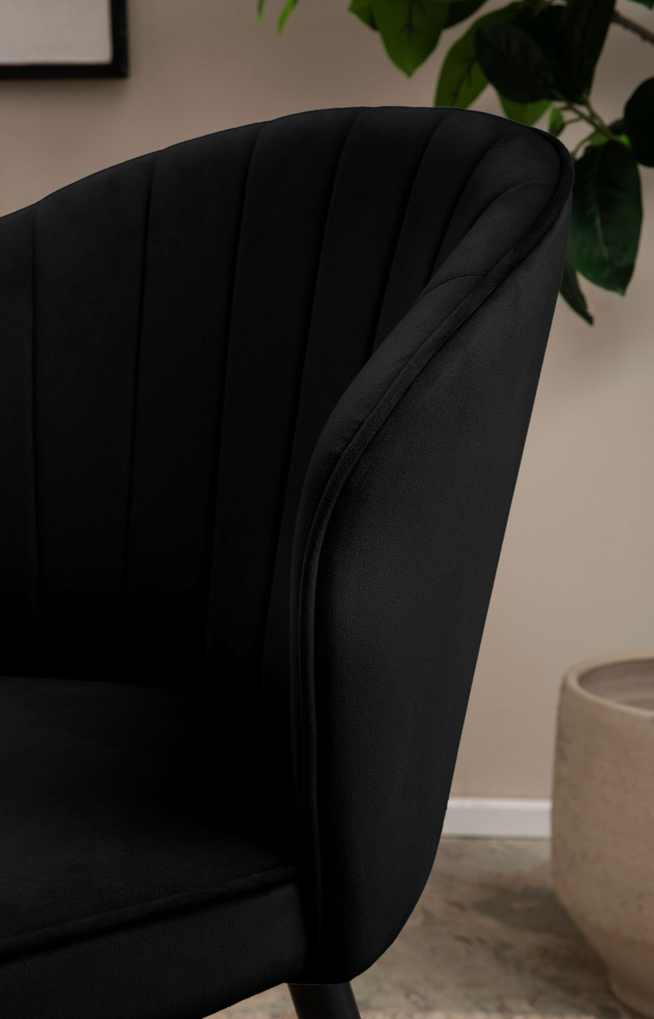 Stuhl 2er Set schwarz Polyester B/H/T: ca. 55x83x53 cm