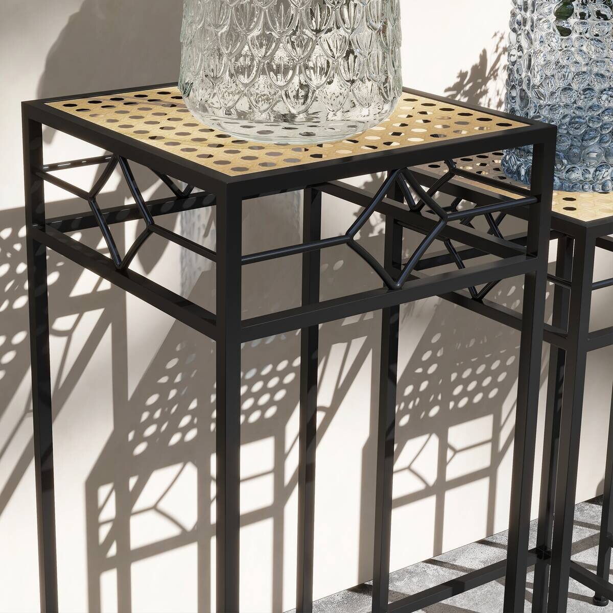 Outsunny Pflanzständer gold Edelstahl B/H/L: ca. 28x28x66 cm