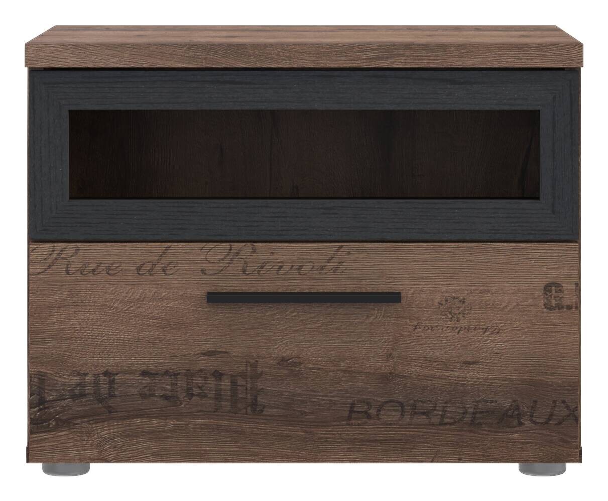 Nachtkonsole schlamm Eiche Nachbildung B/H/T: ca. 52x40,8x41,3 cm