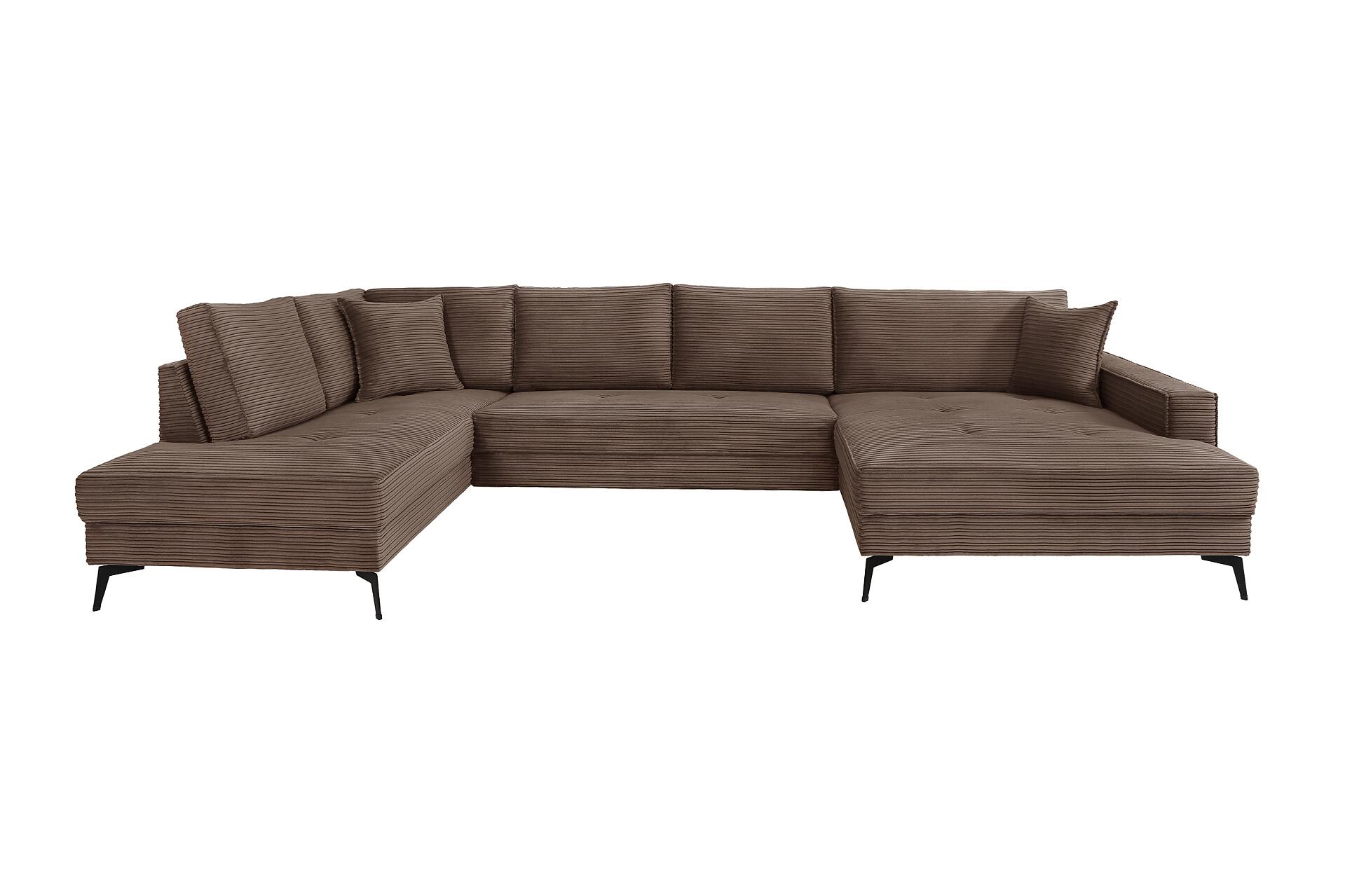 Wohnlandschaft Zero braun Microfaser B/H/T: ca. 362x86x195 cm