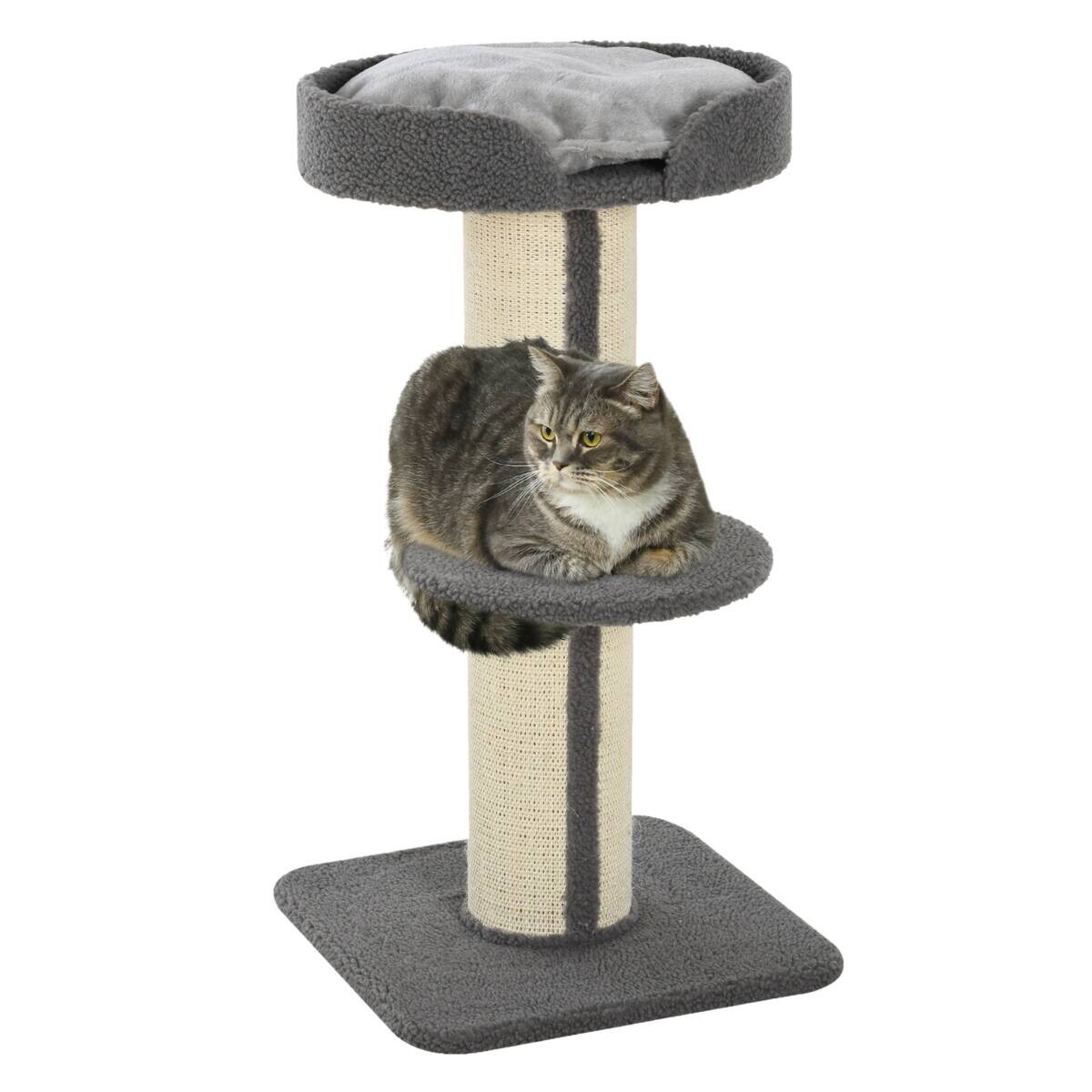 PawHut Kratzbaum grau Spanplatte B/H/L: ca. 45x91x45 cm