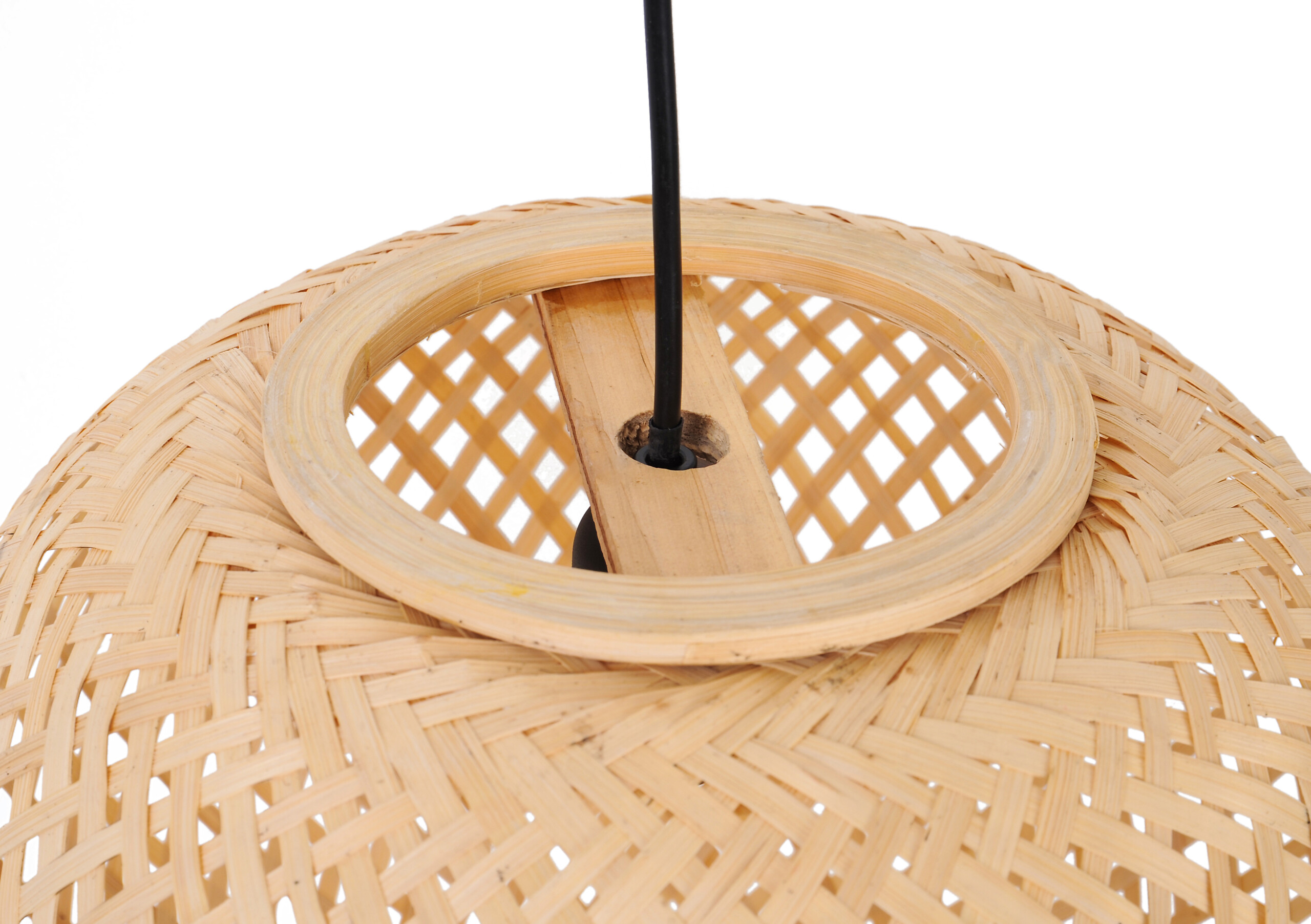 POCOline Pendelleuchte Bella natur schwarz Bambus Kunststoff L/D: ca. 130x35 cm E27 1 Brennstellen