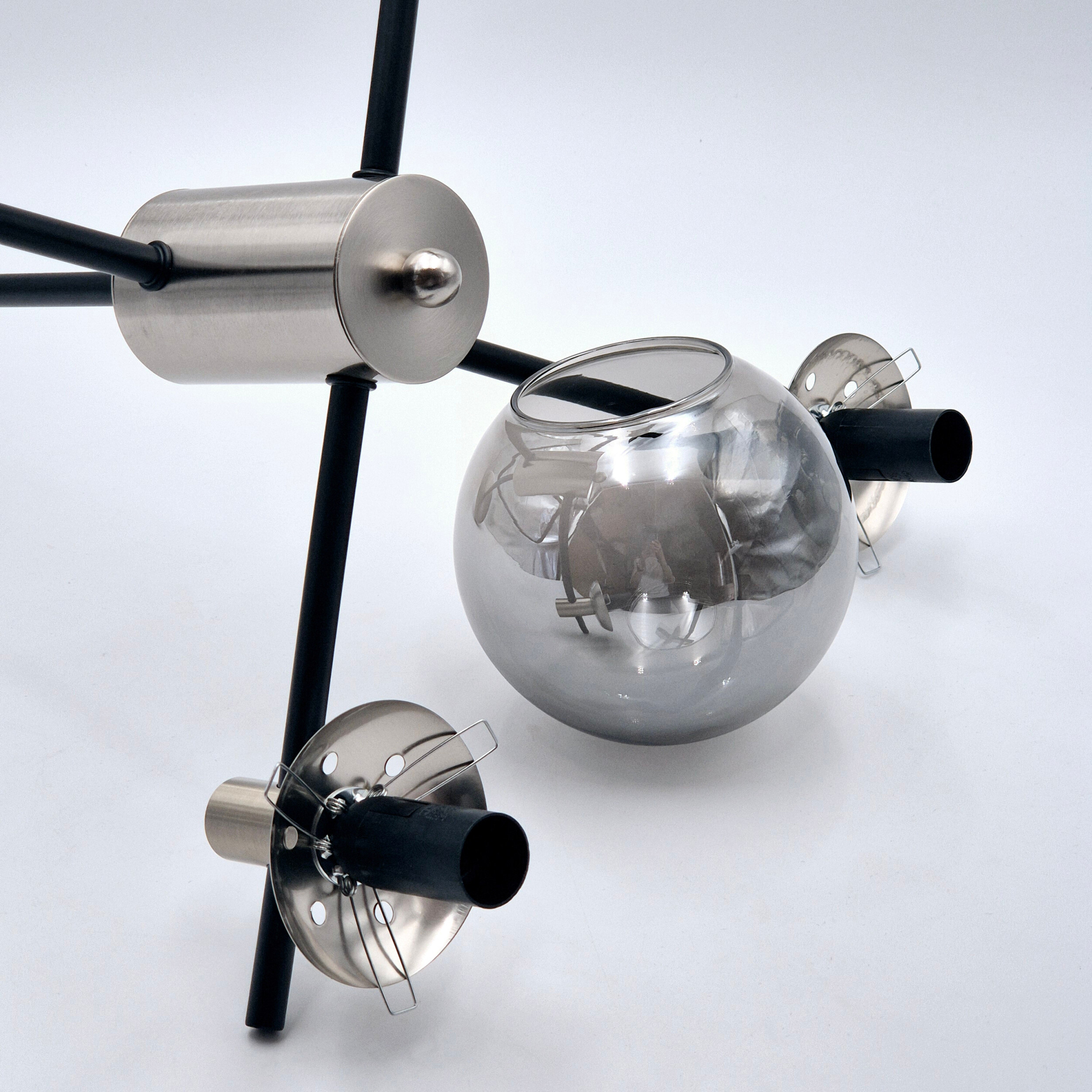 Lamkur Deckenleuchte Lilou Chrom Glas Stahl B/H/L: ca. 61x53x61 cm E14 4 Brennstellen