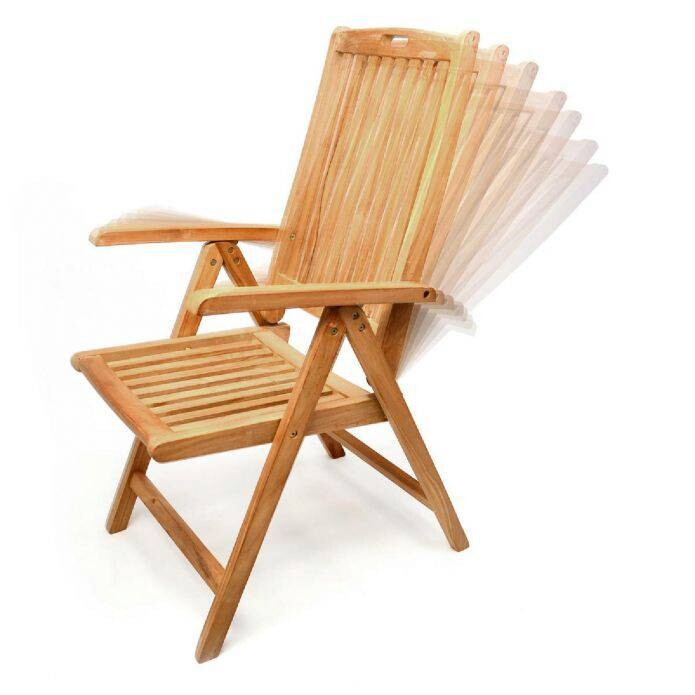 VCM Gartenstuhl braun Teakholz B/H/T: ca. 56x110x75 cm